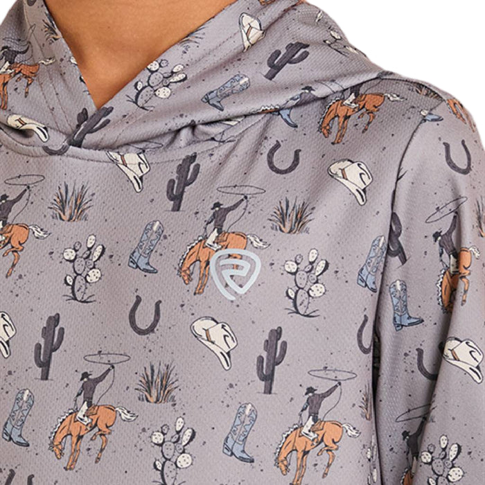 Rock & Roll Denim Boy's Western Print Performance Hoodie