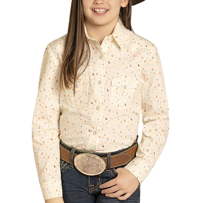 Panhandle Slim Girl's Desert Print Pearl Snap Shirt