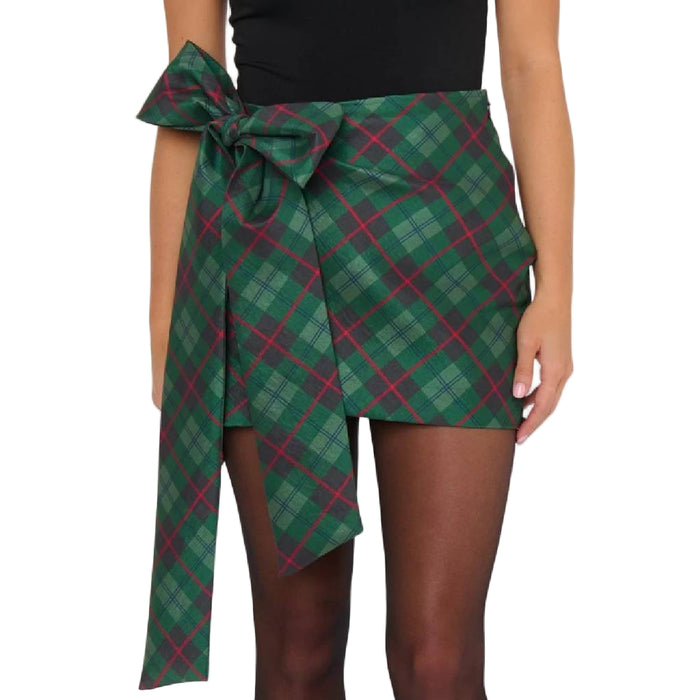 Show Me Your Mumu Iva Mistletoe Plaid Bow Skirt