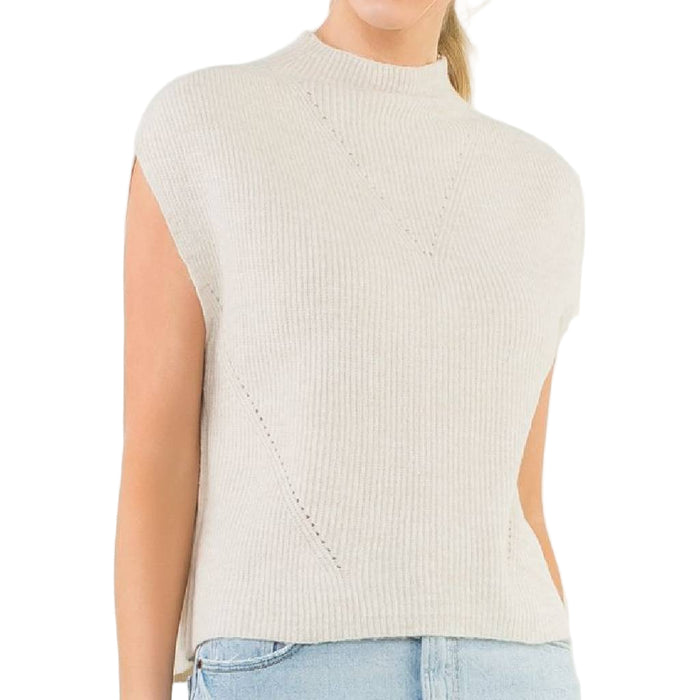 Sleeveless Mock Neck Knit Top