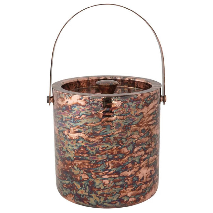 3 Qt Hammered Ice Bucket Oxidized Copper
