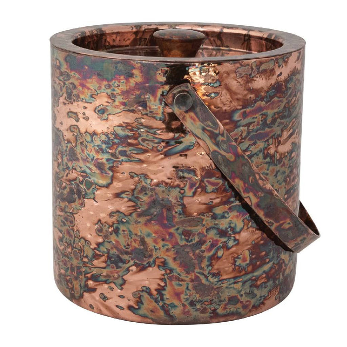 3 Qt Hammered Ice Bucket Oxidized Copper