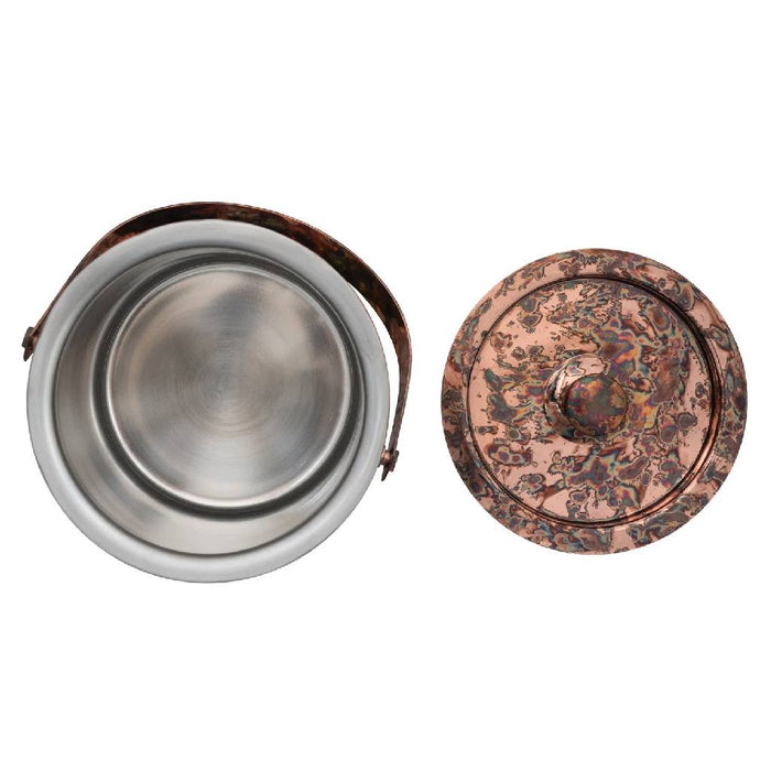 3 Qt Hammered Ice Bucket Oxidized Copper