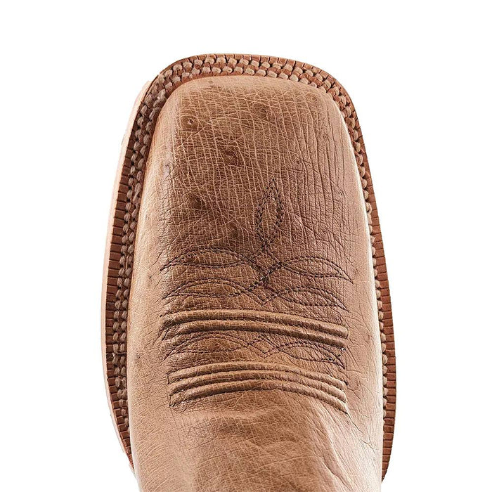 R. Watson Men's Sand Bruciato Smooth Ostrich Square Toe Boot MEN - Footwear - Exotic Western Boots R Watson
