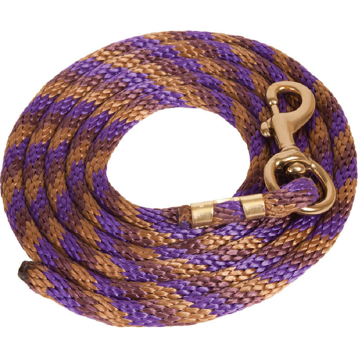 Teskey's Poly Lead Rope with Bolt Snap Tack - Halters & Leads Teskey's Purple/Tan/Burgundy