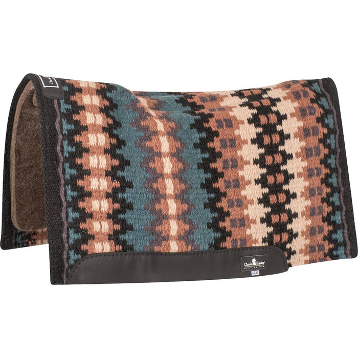 Classic Equine Contour Wool Top Alpaca Pad - 34"x38" Tack - Saddle Pads Classic Equine Black/Slate