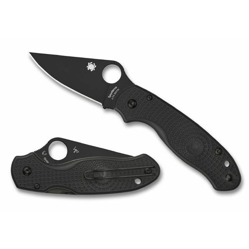 Spyderco Para 3 Black Blade Plainedge Knives Spyderco