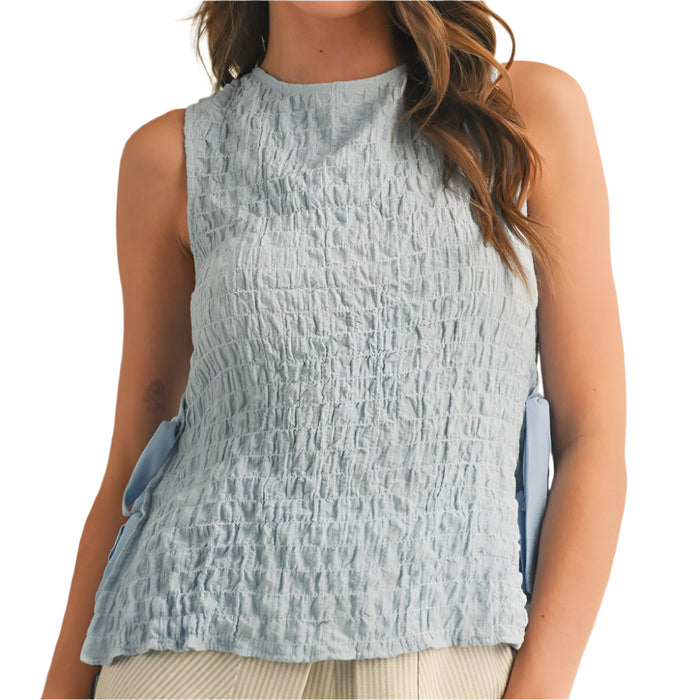 * Crinkle Side Tie Tank Top - FINAL SALE WOMEN - Clothing - Tops - Sleeveless En Merci