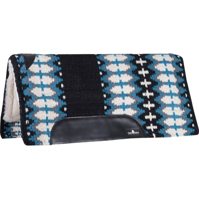 Classic Equine SensorFlex Wool Top Pad - 32"x34" Tack - Saddle Pads Classic Equine Black/Turquoise