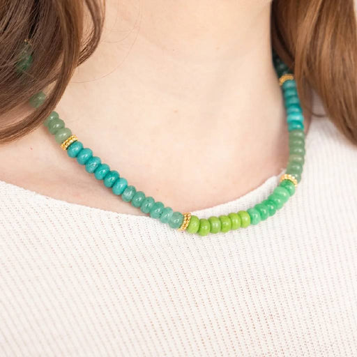 Green Jade and Gold Bead Necklace WOMEN - Accessories - Jewelry - Necklaces Susan Shaw