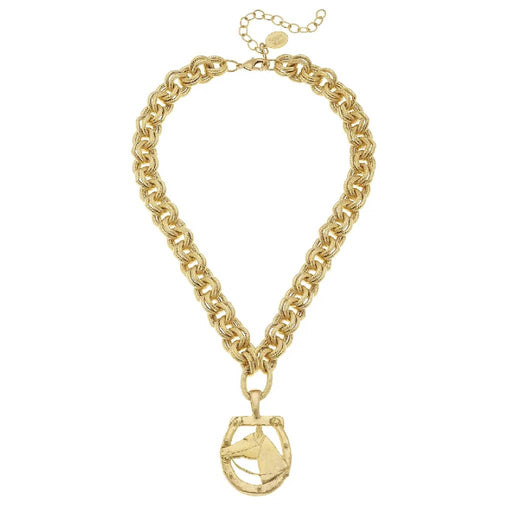 Handcast Gold Horseshoe Pendant Necklace WOMEN - Accessories - Jewelry - Necklaces Susan Shaw