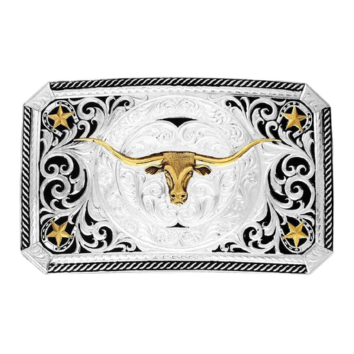 Montana Silversmiths Longhorn Cattle Drive Buckle ACCESSORIES - Additional Accessories - Buckles Montana Silversmiths