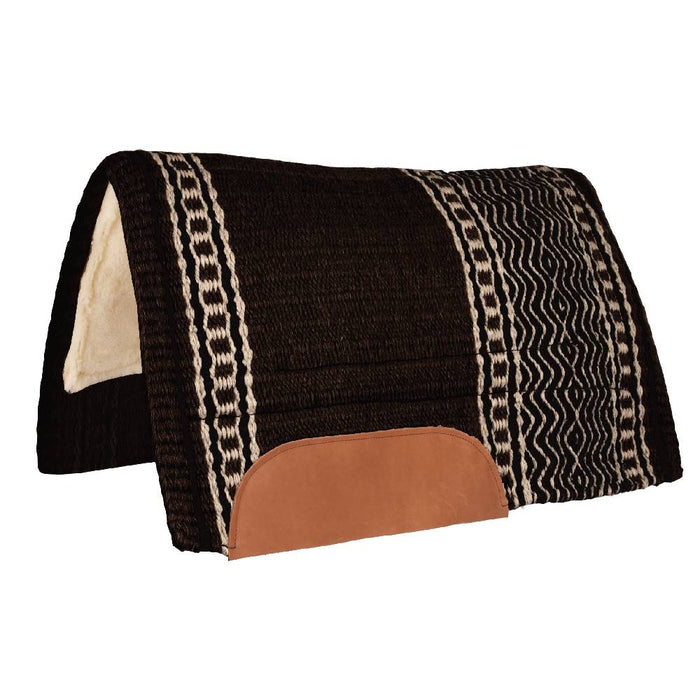 Mustang New Zealand Wool Fleece Bottom Pad Tack - Saddle Pads Mustang Black/Cream