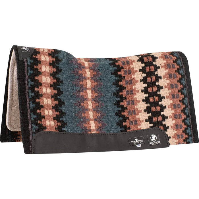 Classic Equine Zone Wool Top Pad 34"x38" Tack - Saddle Pads Classic Equine Black/Slate 3/4"