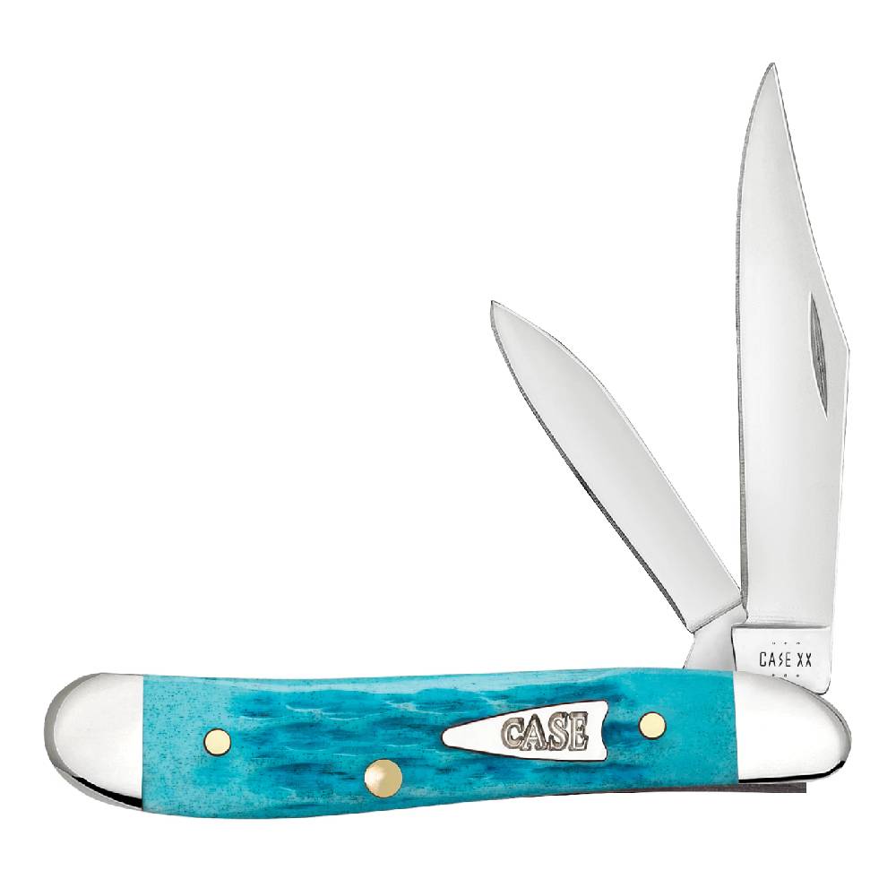Case Peanut -Sky Blue Bone - Crandall Jig - Arrowhead Shield Knives WR CASE   