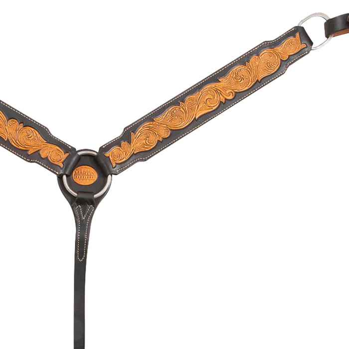 Martin Saddlery 2-1/2" Dark Framed Floral Breast Collar
