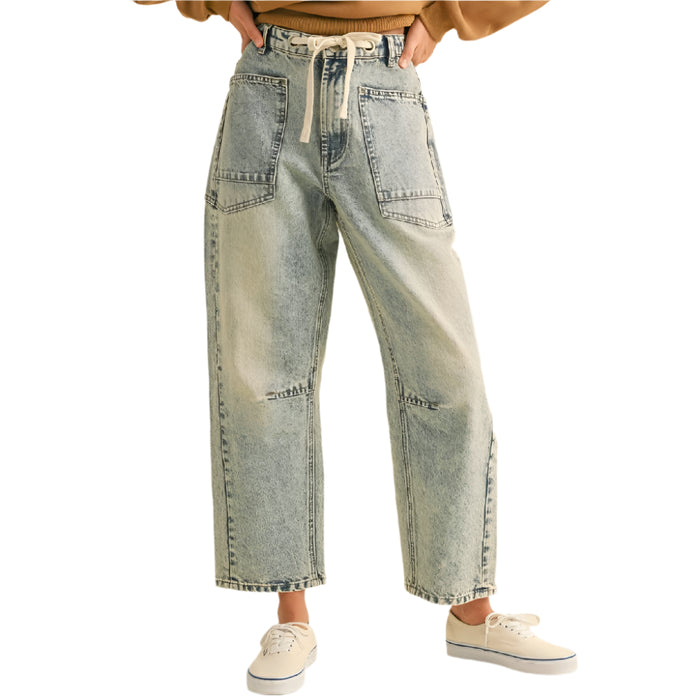 Washed Denim Pants WOMEN - Clothing - Pants & Leggings Miou Muse