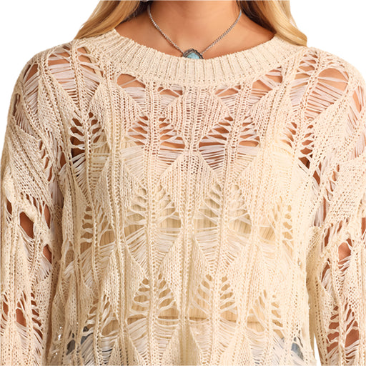 * Rock & Roll Denim Women's Open Knit Sweater - FINAL SALE WOMEN - Clothing - Sweaters & Cardigans Panhandle