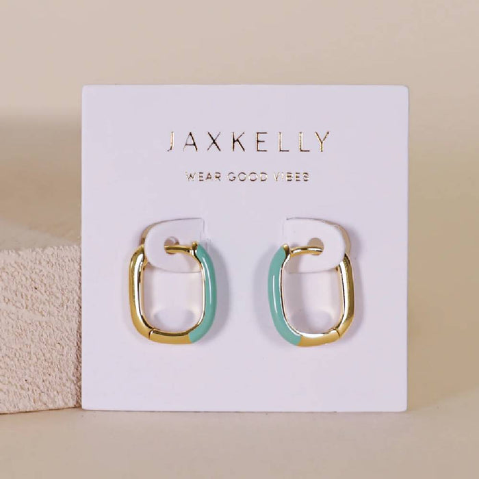 Gold Rectangle Hoop Earrings WOMEN - Accessories - Jewelry - Earrings JaxKelly