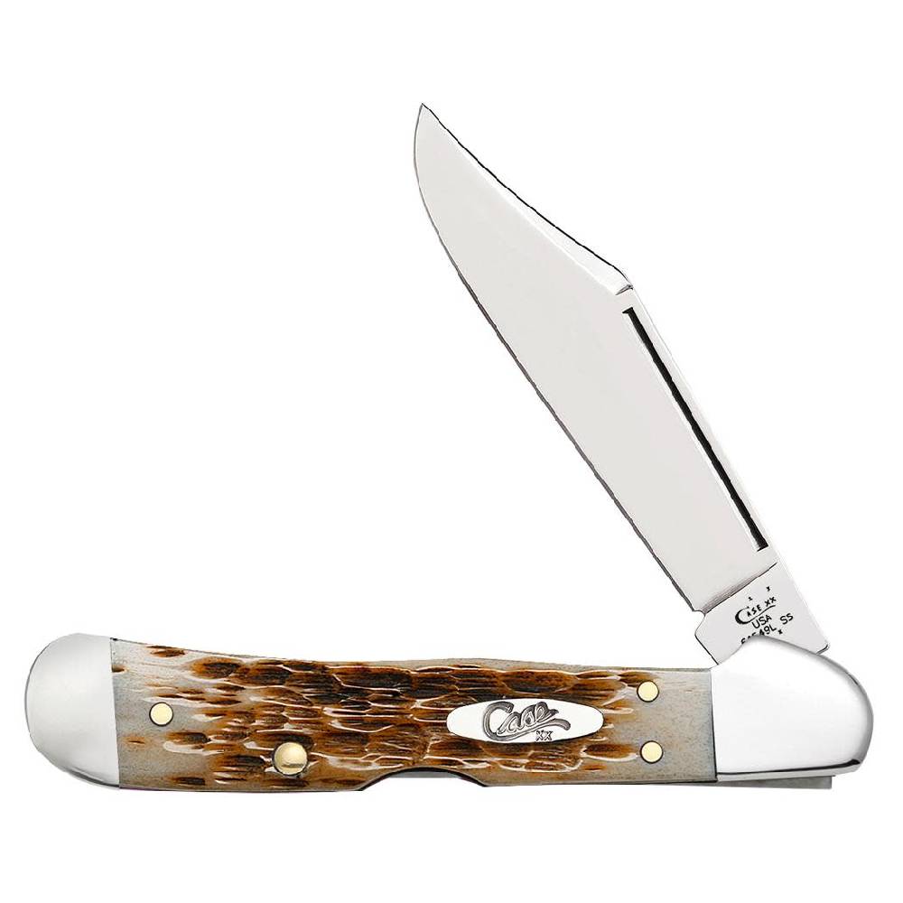 Case Amber Bone Mini Copperlock Knives WR CASE   