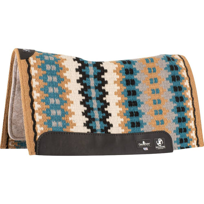 Classic Equine Zone Wool Top Pad 34"x38" Tack - Saddle Pads Classic Equine Indian Tan/Black 3/4"