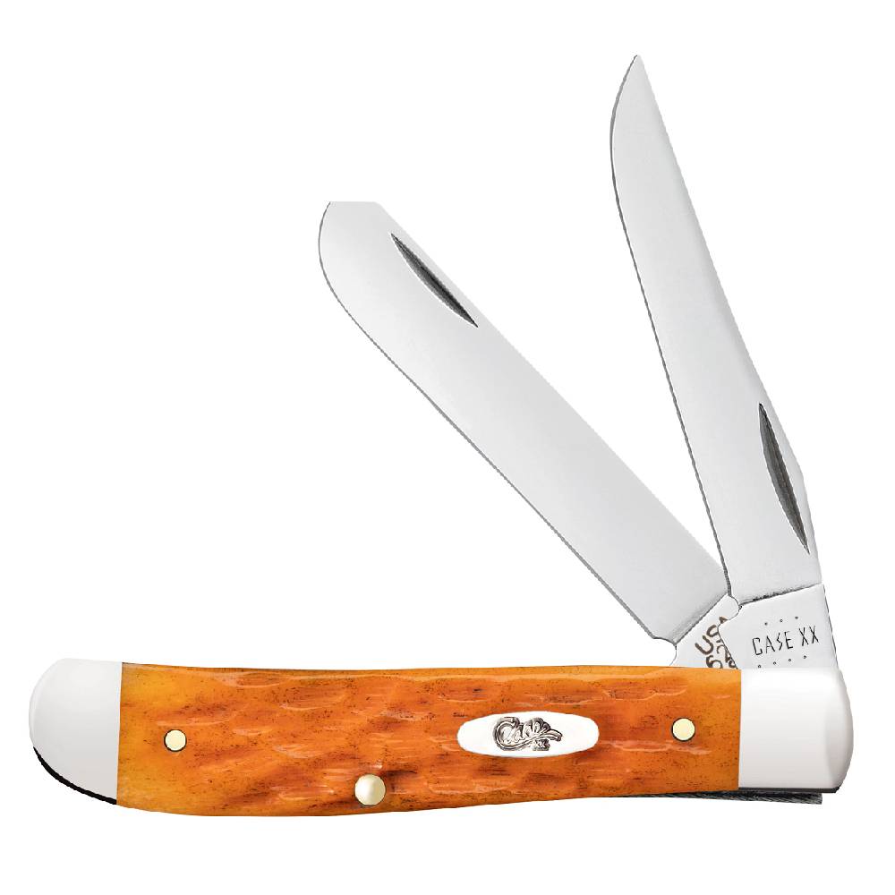 Case Mini Trapper - Persimmon Orange Bone Peach Seed Jig Knives WR CASE   