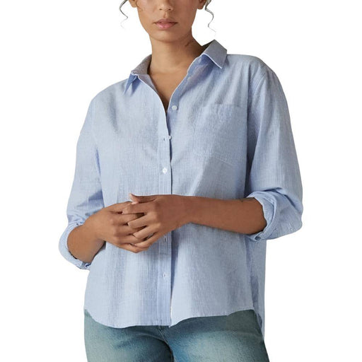 Lucky Brand Boyfriend Striped Button Shirt WOMEN - Clothing - Tops - Long Sleeved Lucky Brand Jeans