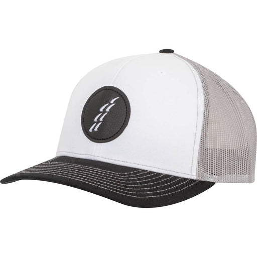 Rattler Rope Cap with Faux Leather Patch Logo HATS - BASEBALL CAPS Rattler White/Aluminum/Black
