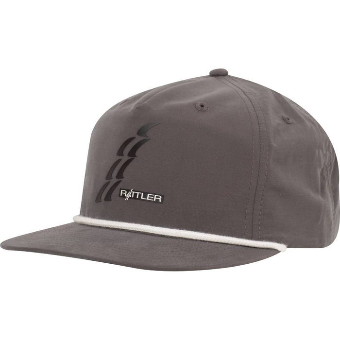 Rattler Rope Cap with Silicone Logo HATS - BASEBALL CAPS Rattler Flat Bill Trucker Cap Charcaol