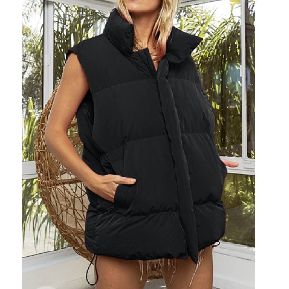 Women's Oversized Puffer Vest - FINAL SALE WOMEN - Clothing - Outerwear - Vests BiBi Clothing   