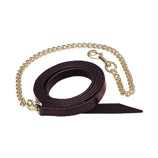 Weaver 1" Single-Ply Horse Lead with Brass Plated Chain Tack - Halters & Leads Weaver
