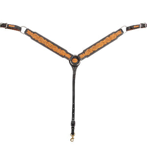 Martin Saddlery Dark Framed Floral Breastcollar Tack - Breast Collars Martin Saddlery