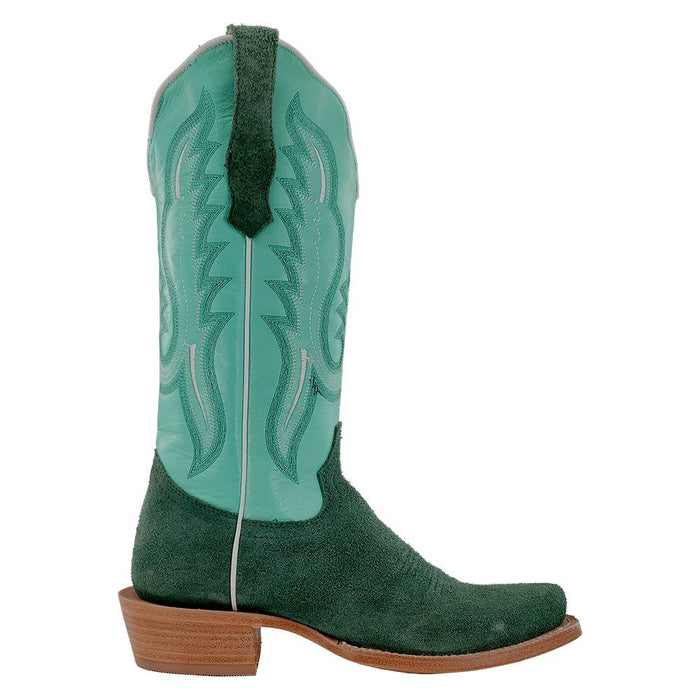 R. Watson Women's Teal Rough Out Cutter Toe Boot WOMEN - Footwear - Boots - Western Boots R Watson