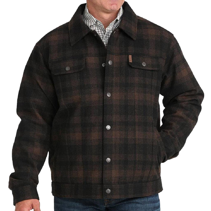 Cinch Men's Wooly Plaid Trucker Jacket