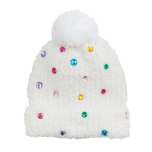 Mud Pie White Rainbow Dot Rhinestone Beanie KIDS - Baby - Baby Accessories Mud Pie