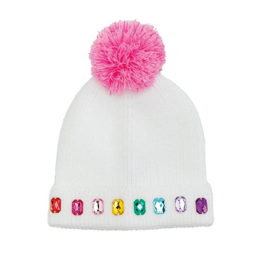 Mud Pie White Rainbow Row Rhinestone Beanie KIDS - Baby - Baby Accessories Mud Pie