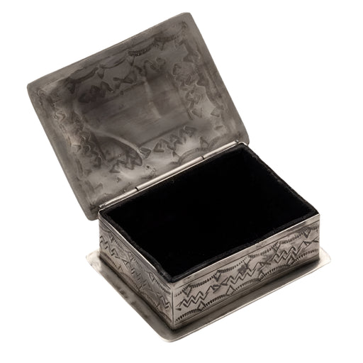 J. Alexander Small Stamped Turquoise Box HOME & GIFTS - Home Decor J. Alexander Rustic Silver