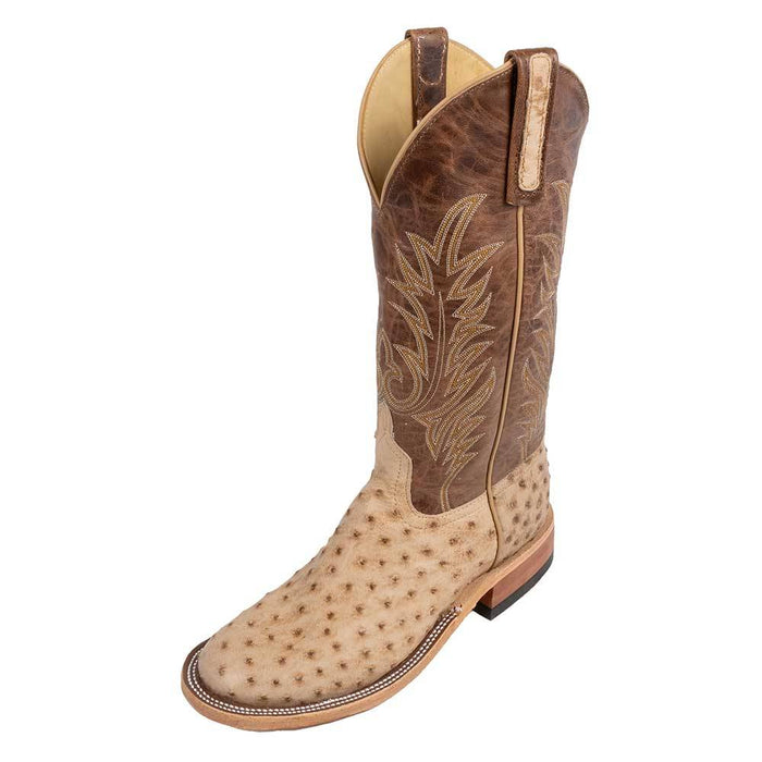 Anderson Bean Men's Tan Vintage Bruciato Full Quill Ostrich Boot - Teskey's Exclusive - FINAL SALE MEN - Footwear - Exotic Western Boots Anderson Bean Boot Co.