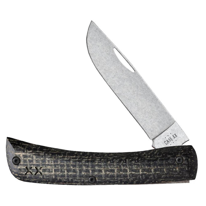Case Crossroads Smooth Black Burlap Laminate XR Sod Buster Jr Knives W.R. Case