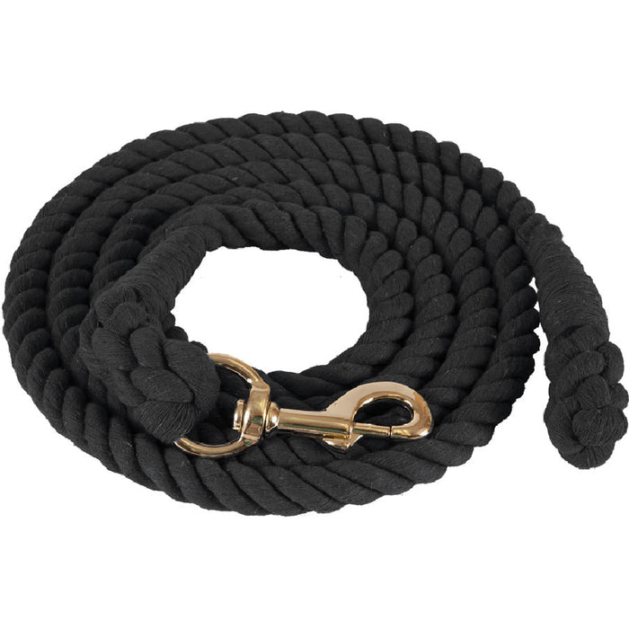 Cotton Lead Rope Tack - Halters & Leads Mustang Black