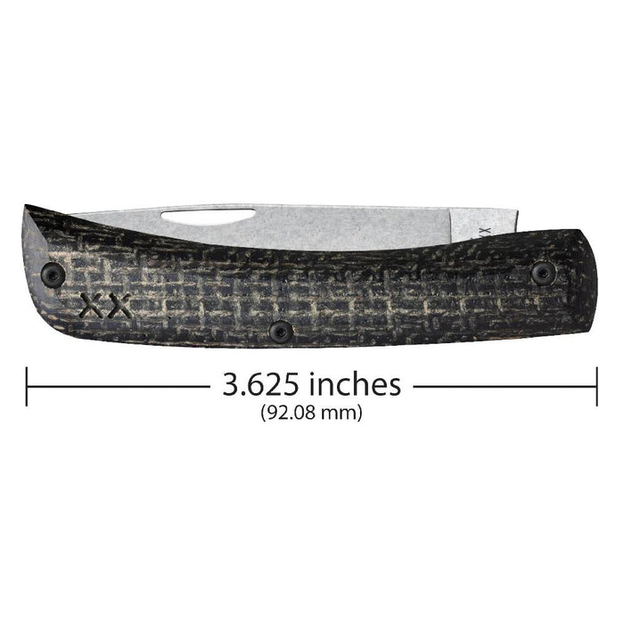 Case Crossroads Smooth Black Burlap Laminate XR Sod Buster Jr Knives W.R. Case