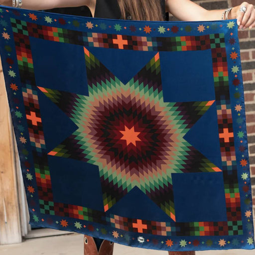 Fringe Scarves "Midnight Star Quilt" Long Wild Rag ACCESSORIES - Additional Accessories - Wild Rags & Scarves Fringe Scarves