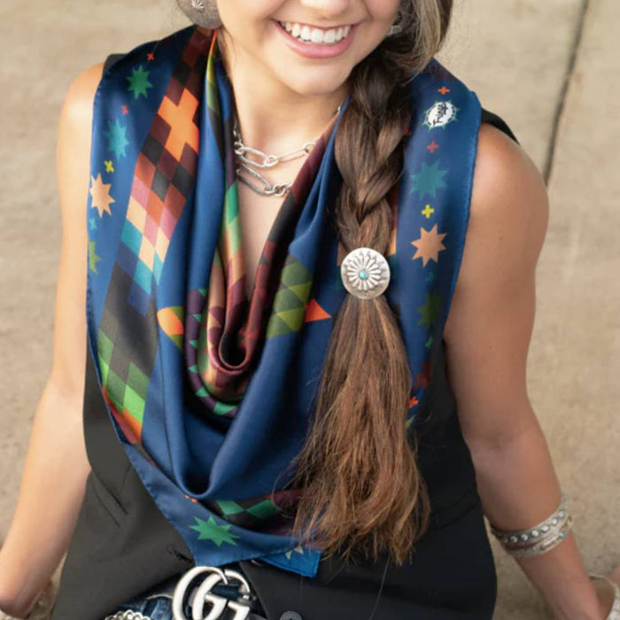 Fringe Scarves "Midnight Star Quilt" Long Wild Rag ACCESSORIES - Additional Accessories - Wild Rags & Scarves Fringe Scarves