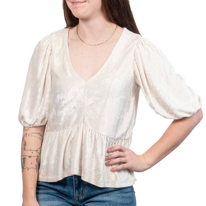 * Dylan Velvet Ruffle Top - FINAL SALE WOMEN - Clothing - Tops - Short Sleeved Dylan