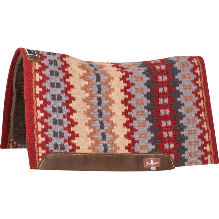 Classic Equine Contour Wool Top Alpaca Pad - 34"x38" Tack - Saddle Pads Classic Equine Ruby/Russet