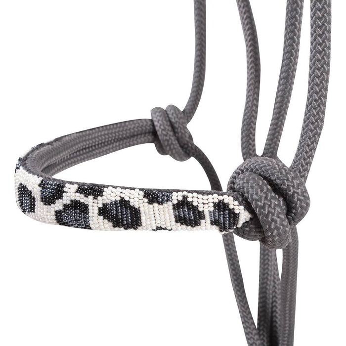 Cashel Beaded Rope Halter with Lead Tack - Halters & Leads Cashel Grey Cheetah