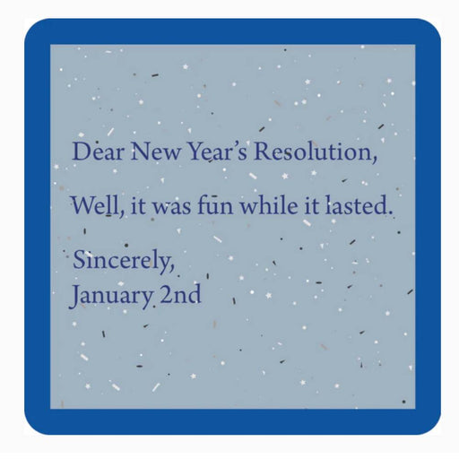 "New Years" Coaster HOME & GIFTS - Gifts Drinks On Me