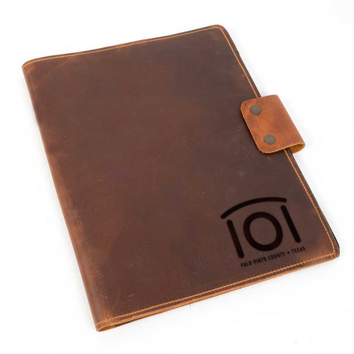 Engravable Leather Notepad Holder w/Snap Closure Customs & Awards - MISC Trophy