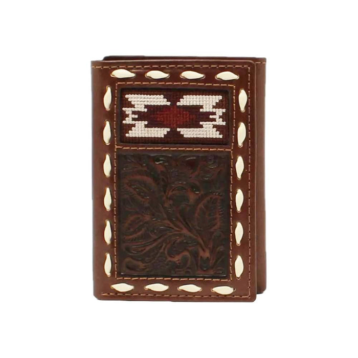 Nocona Aztec Floral Embossed Tri-Fold Wallet MEN - Accessories - Wallets & Money Clips M&F Western Products