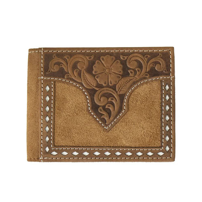 Nocona Roughout Floral Buck Lace Bifold Wallet MEN - Accessories - Wallets & Money Clips M&F Western Products